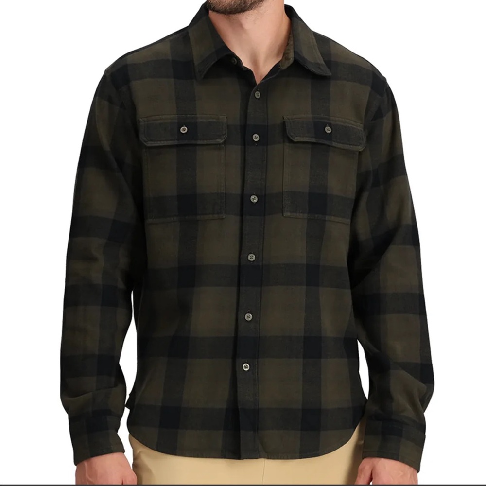 The North Face Arroyo Flannel Long Sleeve Button Up XXL  Men's Taupe Green NWT